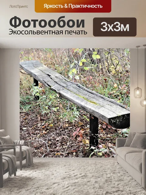 Фотообои Скамейка на дереве