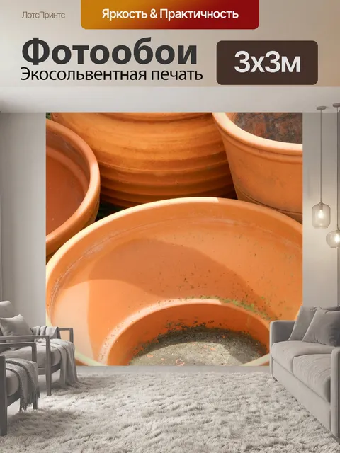 Фотообои Терракотовая Сад Горшки