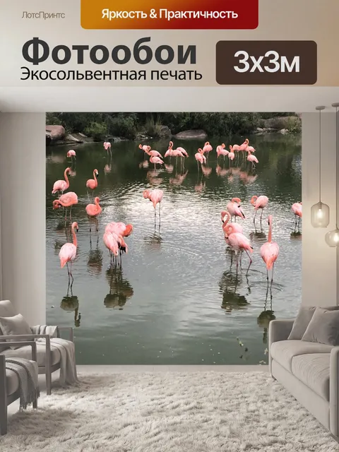 Фотообои Фламинго