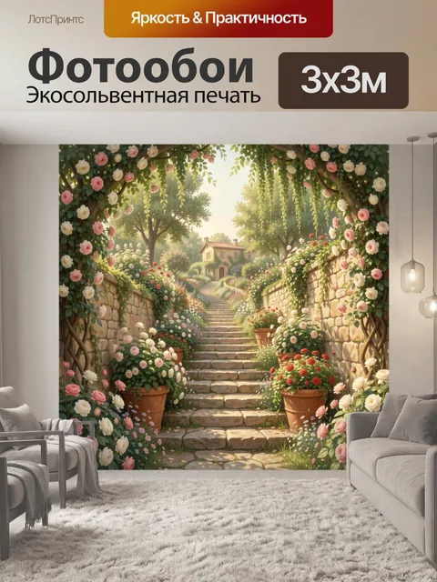 Фотообои Садовая лестница к дому