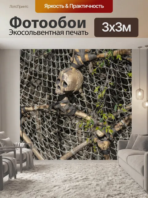 Фотообои Череп в рыболовной сети