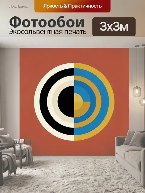 Фотообои Геометрическая абстракция с концентрическими кругами