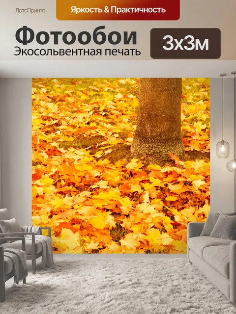 Фотообои Красочные листья на земле