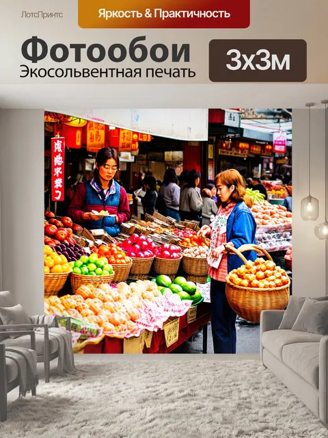 Фотообои япония: исторический рынок, где местные жители продавали свежие продукты, а тоже уникальные сувениры