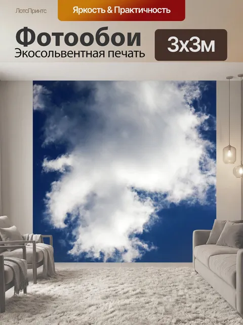 Фотообои одиночное круглое белое облако в небе