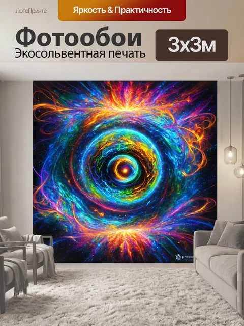 Фотообои другие миры, где звук превращается в цвет и форма, создавая синестезию, отображающую волшебство музыки