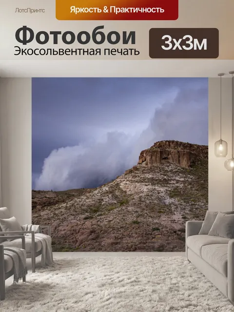 Фотообои Грозовое небо в пустыне