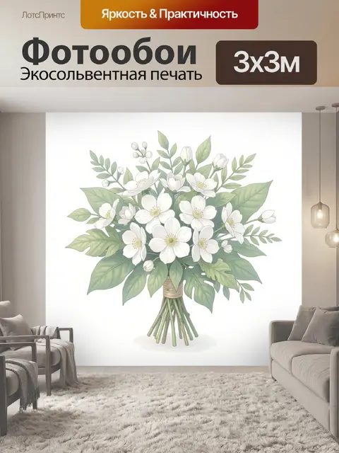Фотообои Белые цветы в букете