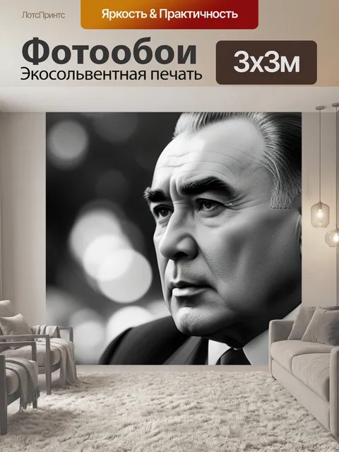 Фотообои с брежневым чернобелый