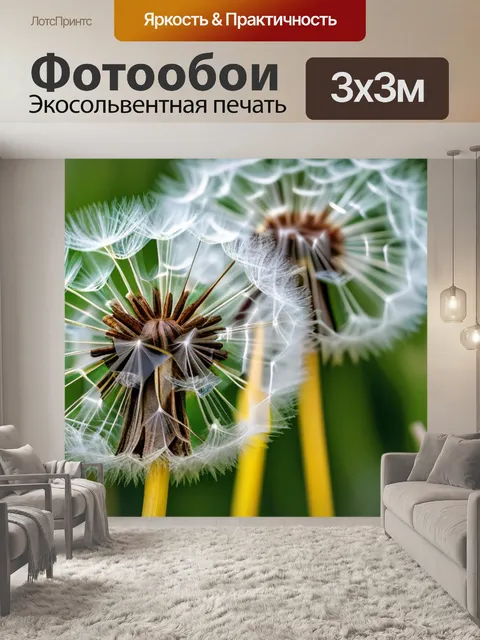 Фотообои с одуванчиками купить минимал