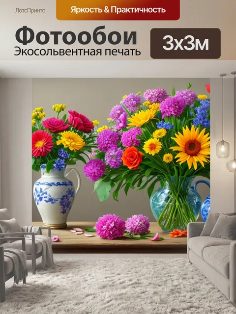 Фотообои натюрморт с цветами сочинение