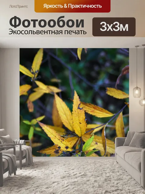 Фотообои желтые листья