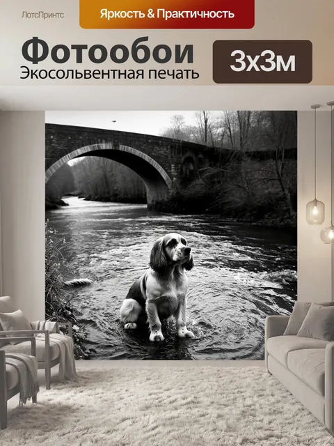 Фотообои на фоне старинного моста через реку