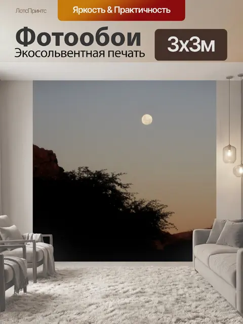 Фотообои белая Луна растет