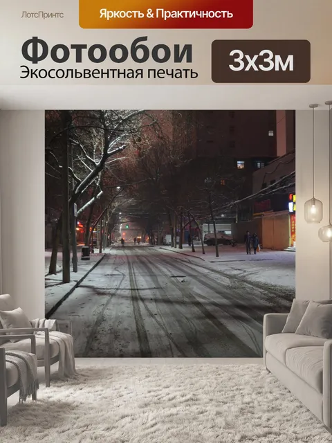 Фотообои Небольшой снег Ночью
