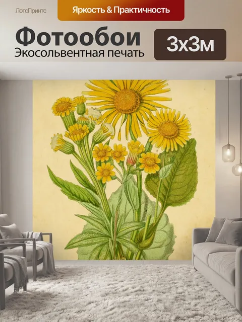 Фотообои Цветы Винтажное Искусство