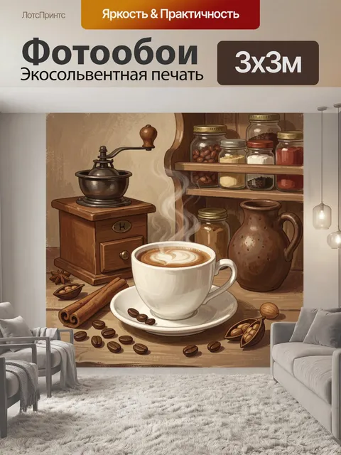Фотообои Уютная кофейная композиция