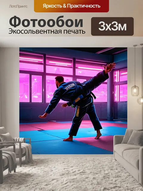 Фотообои современный городской пейзаж с тренировкой по бразильскому джиу-джитсу