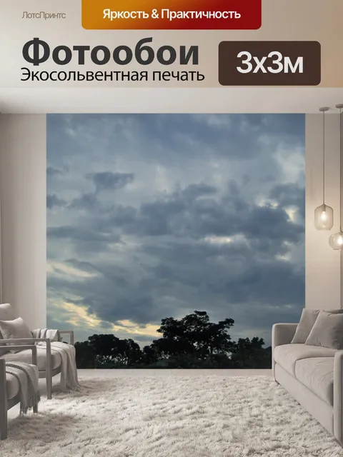 Фотообои пасмурно серые облака