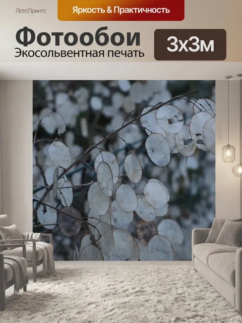 Фотообои Серебряный лист