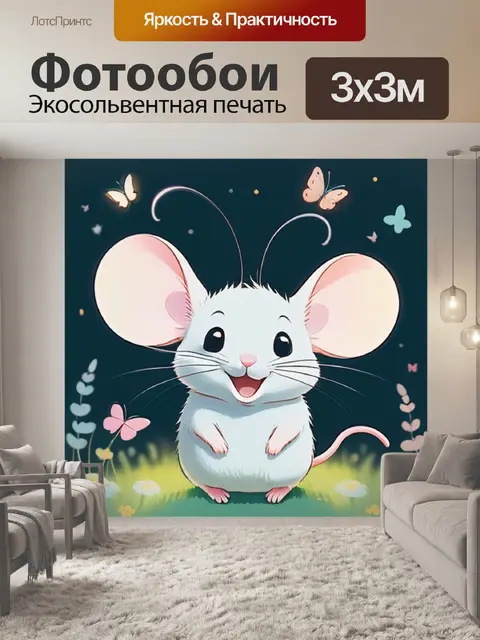 Фотообои мышь улыбается