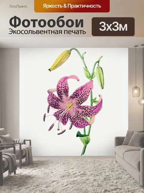 Фотообои Тигровая лилия цветок арт винтаж