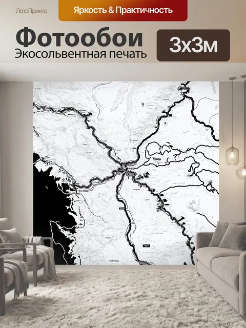 Фотообои абстракция в стиле черно-белый