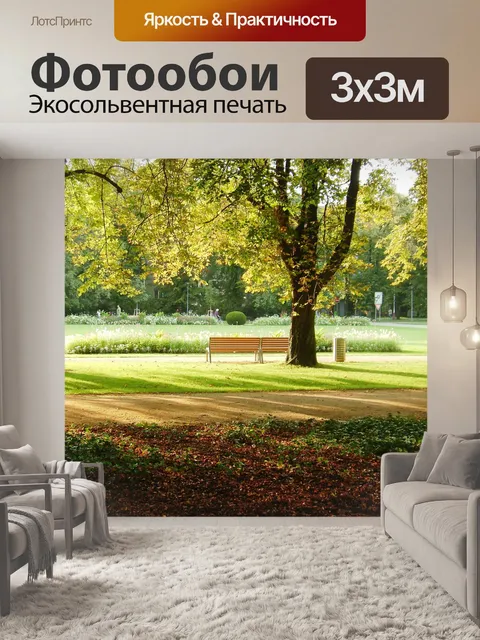 Фотообои Скамейка в парке