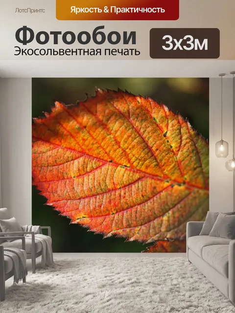 Фотообои листья ежевики красновато-коричневого цв
