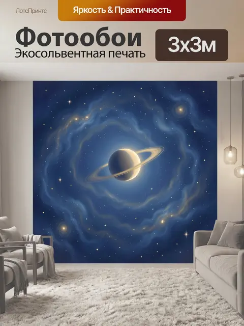 Фотообои Планета Сатурн в космической дымке