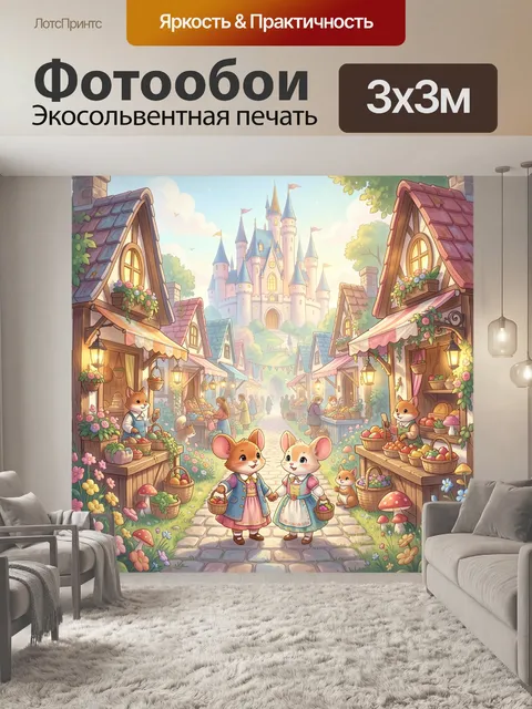 Фотообои Сказочный рынок у замка