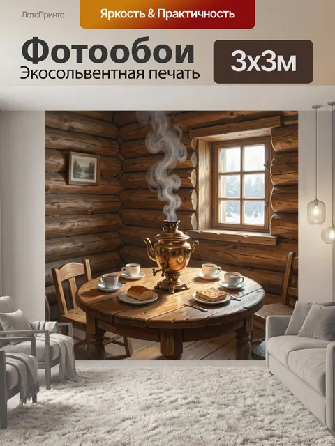 Фотообои Самовар и выпечка у окна