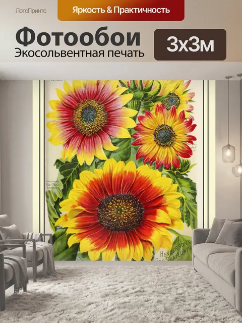 Фотообои Каталог семян подсолнухов Vintage