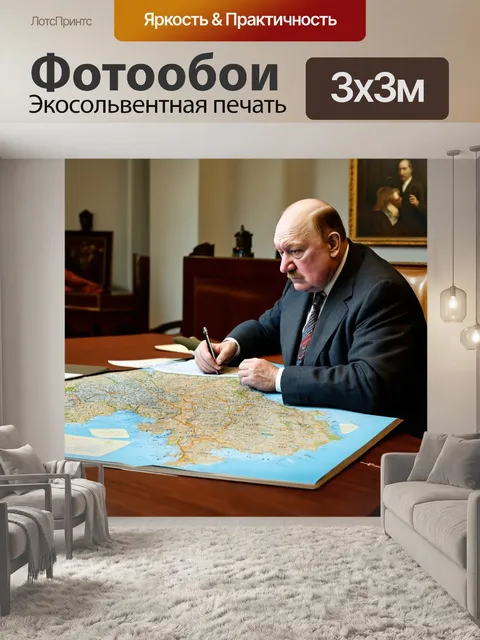 Фотообои ленин, просматривающий карты и планы военного сражения во время гражданской войны в россии