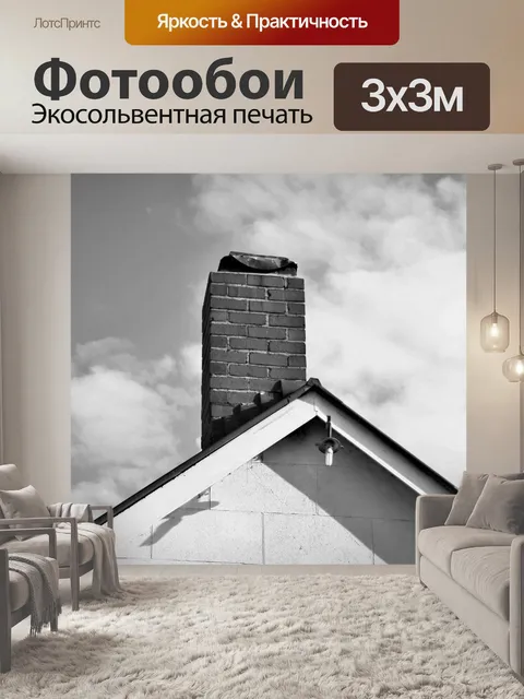 Фотообои фронтона и дымоход