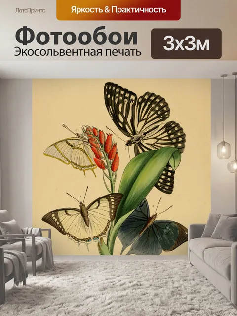 Фотообои Бабочки Винтажное Искусство
