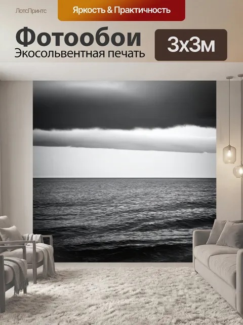 Фотообои море в стиле черно-белый