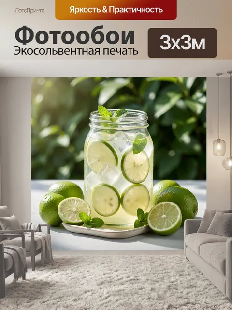 Фотообои Лаймовая вода с мятой