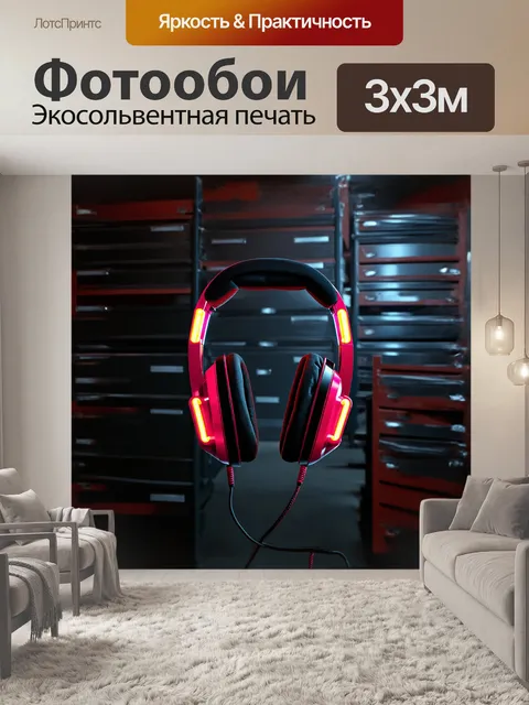 Фотообои ретро-стильная гарнитура с неоновыми трубками