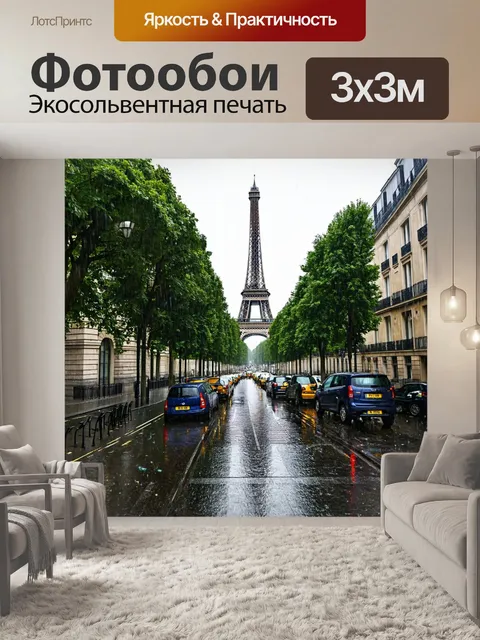 Фотообои дождливый день в париже