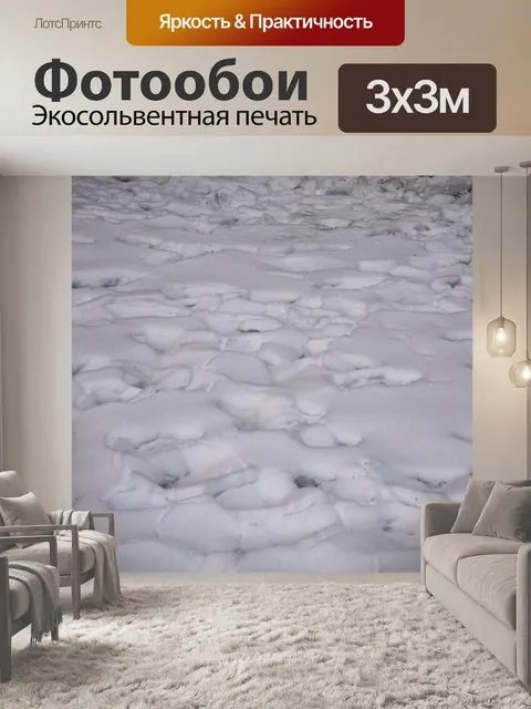 Фотообои Следы на снегу
