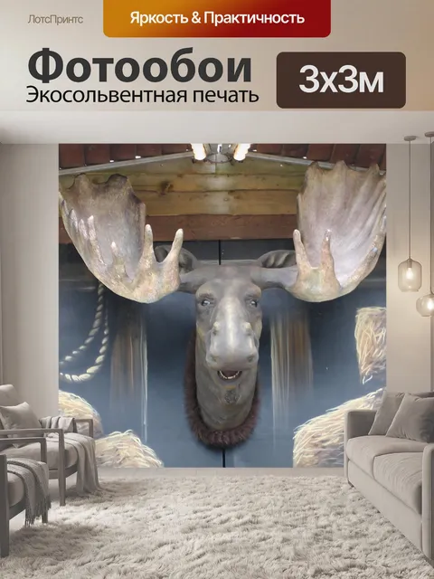 Фотообои Лось голову на стене