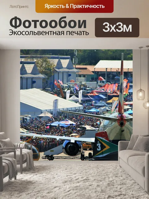 Фотообои Boeing-737 и толпа на авиашоу
