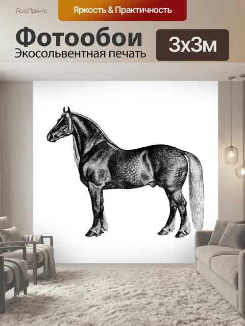 Фотообои Лошадь Винтаж Искусство Иллюстрация