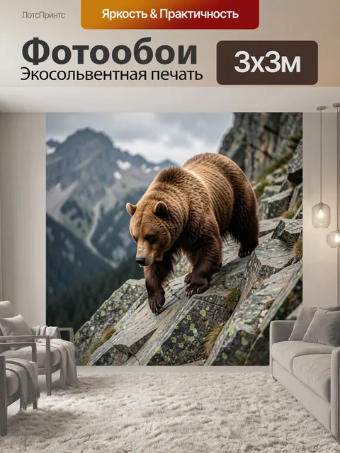 Фотообои Медведь на горном склоне