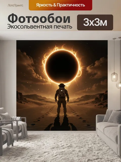 Фотообои Космонавт перед солнечным затмением