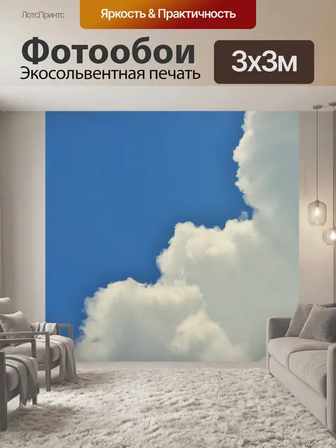 Фотообои половина белая половина голубое небо