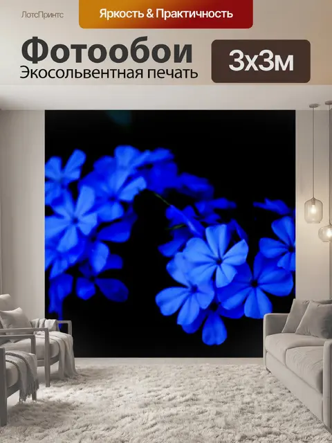 Фотообои синие цветы