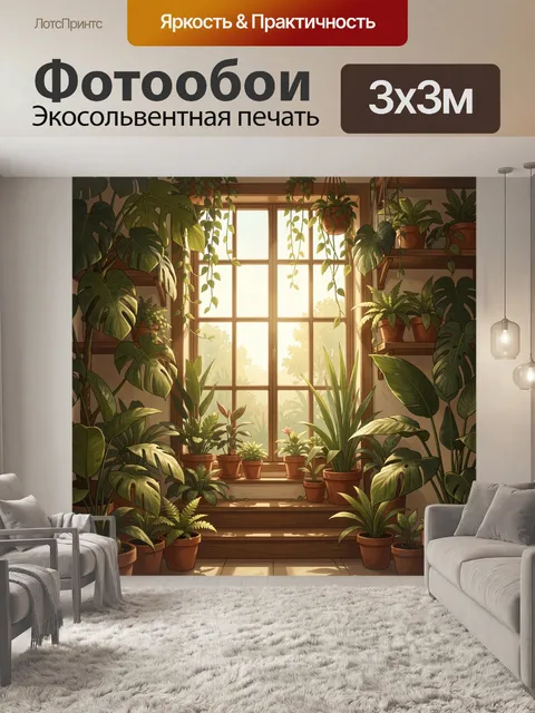 Фотообои Уютная оранжерея у окна