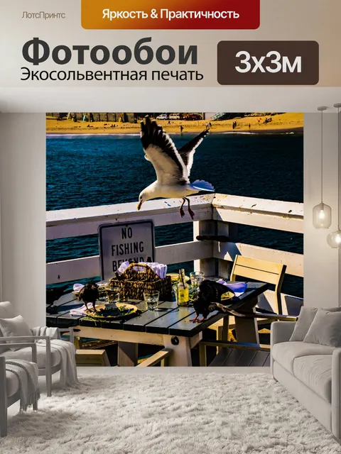 Фотообои Чайка и стол